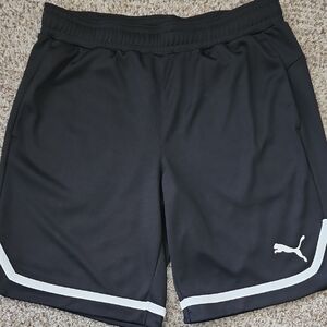 Puma Men's Black and White Athletic Shorts